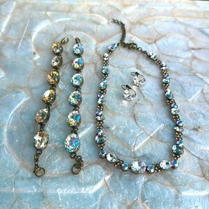 Sorrelli Necklace, Earrings and Bracelets (2) set in Antique Gold